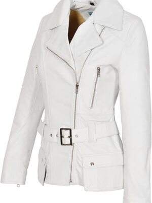 Men's White Leather Jacket