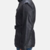 Men's Black Leather 3/4 Jacket