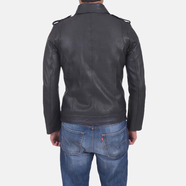 Men's Black Leather Short Jacket
