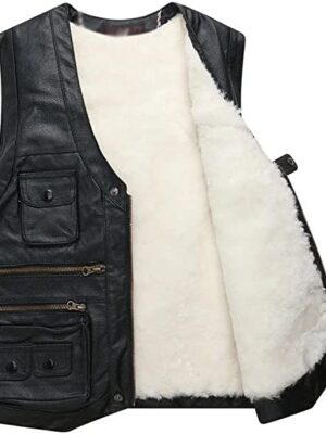 Men's Black Leather vest