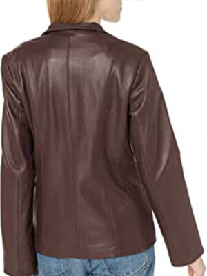 Women's Brown Leather Sport Jacket