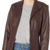 Women's Brown Leather Sport Jacket