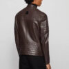 Brown Lambskin Men’s Biker Jacket