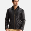 Mens Black Short Leather Jacket