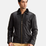 Mens Black Short Leather Jacket