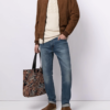 Men's Brown Suede Bomber Jacket