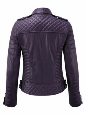 Tomilor Women's Purple Leather Jacket