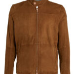Men's Tan Suede Short Elegant Jacket
