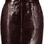 Croco Print Short Leather Skirt