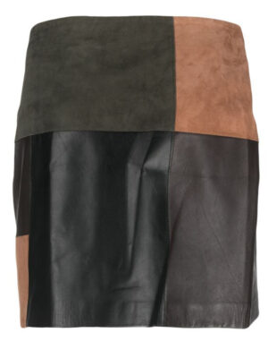 Women Multi Colour Leather Skirt