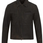 Men's Black Leather Biker Jacket