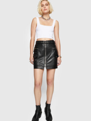 Women Short Leather Skirt