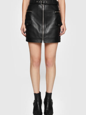 Women Short Leather Skirt