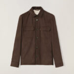 Tomilor Men's Brown Suede Shirt