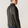 Men's Black Leather Over sized Jacket