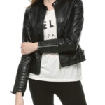 Women Black Leather Short Jacket