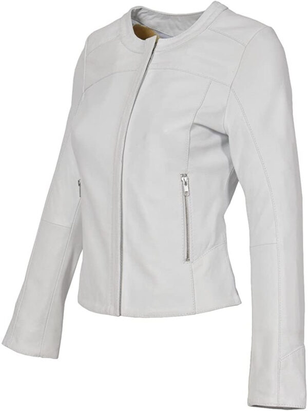 White Lambskin Short Jacket