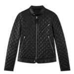 Men Box Stitch Leather Jacket
