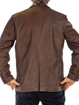 Men's Brown Leather Blazer
