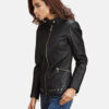 Women Black Leather Biker Jacket