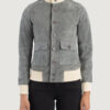 Tomilor Women's Grey Suede Bomber Jacket