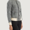 Tomilor Women's Grey Suede Bomber Jacket