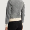 Tomilor Women's Grey Suede Bomber Jacket