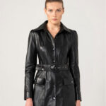 Women Black Leather Dress