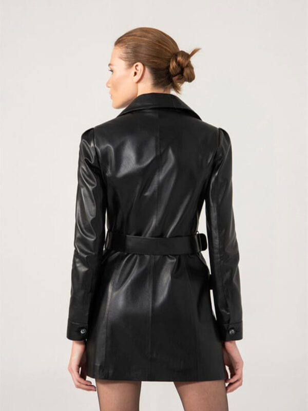 Women Black Leather Dress