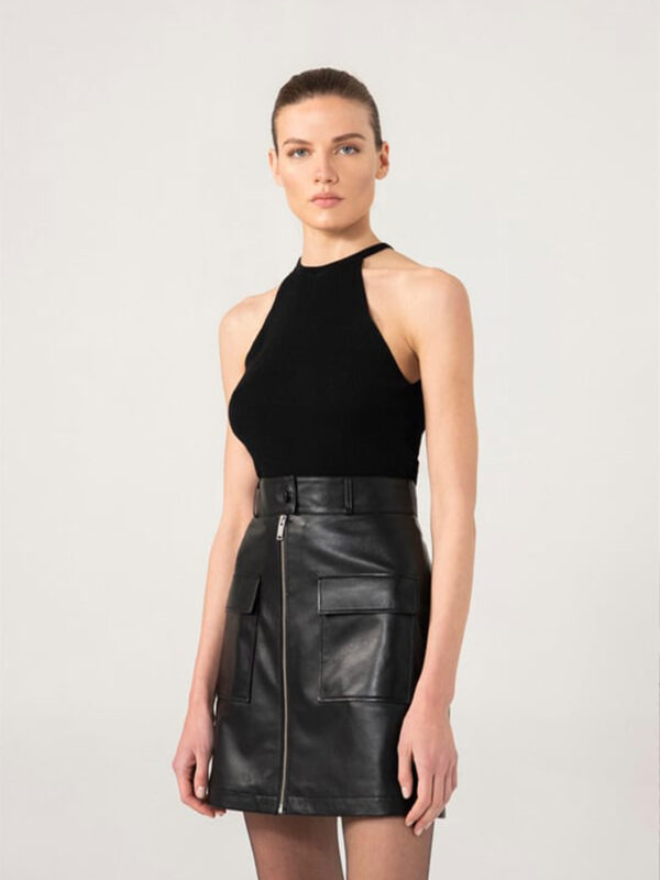 Women's Short Leather Skirt