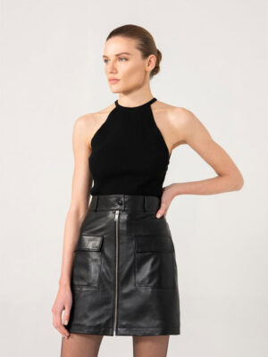 Women's Short Leather Skirt