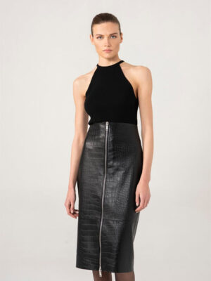 Women's Long Leather Skirt