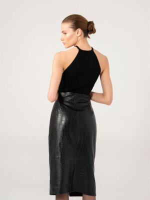 Women's Long Leather Skirt