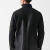 Men's Black Leather Long Jacket