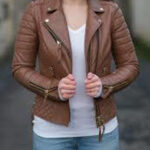 Tomilor Women's Brown Leather Jacket
