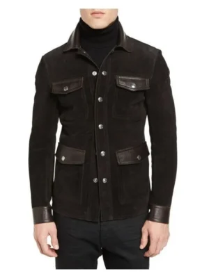 Men's Stylish Wardrobe Brown Suede Jacket