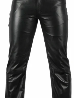 Black Leather Mens Trouser