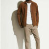 Brown Suede Men Shirt