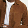 Brown Suede Men Shirt