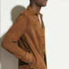 Brown Suede Men Shirt