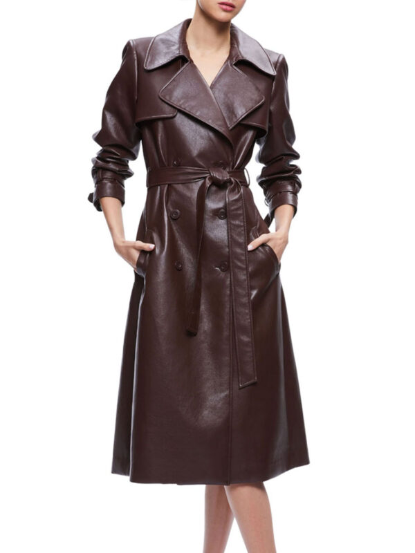 Women Black Leather Long Jacket