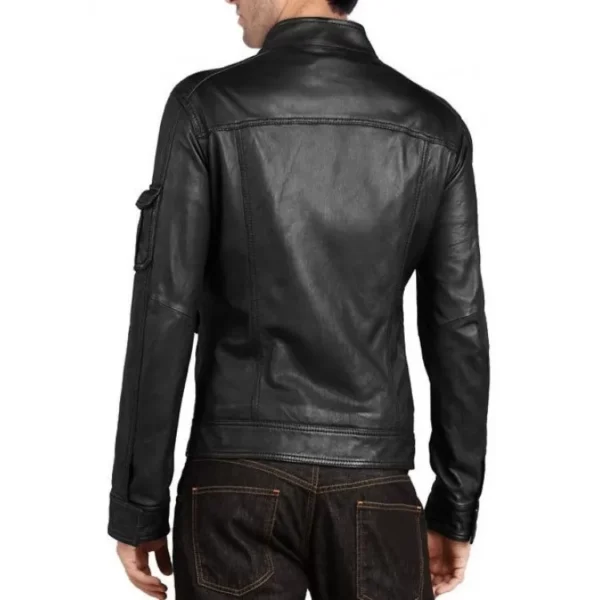 Tomilor Men's Brown Leather Biker Jacket
