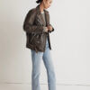 Women's Two Tone Vintage Leather Biker Jacket