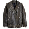 Women's Two Tone Vintage Leather Biker Jacket
