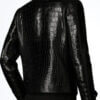 Men's Croco Print Leather Short Jacket