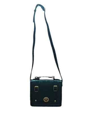 Green Animal Textured Structured bag