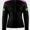 Tomilor Women Black Leather Biker Jacket