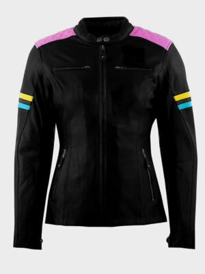 Tomilor Women Black Leather Biker Jacket