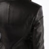 Women Button Sport Leather Jacket Peak Lapel
